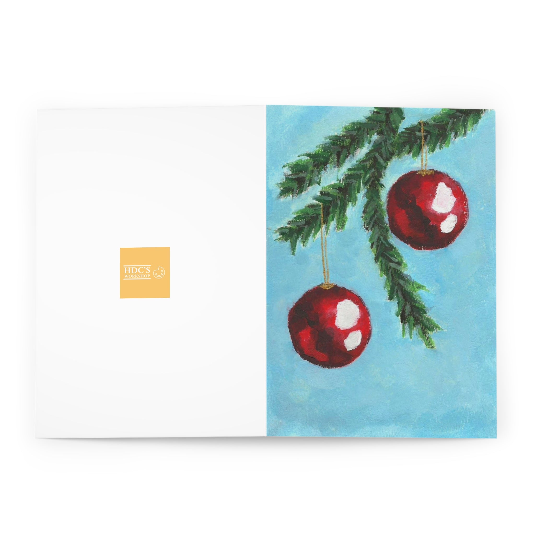 Pack of 5 Christmas Baubles Greeting Cards
