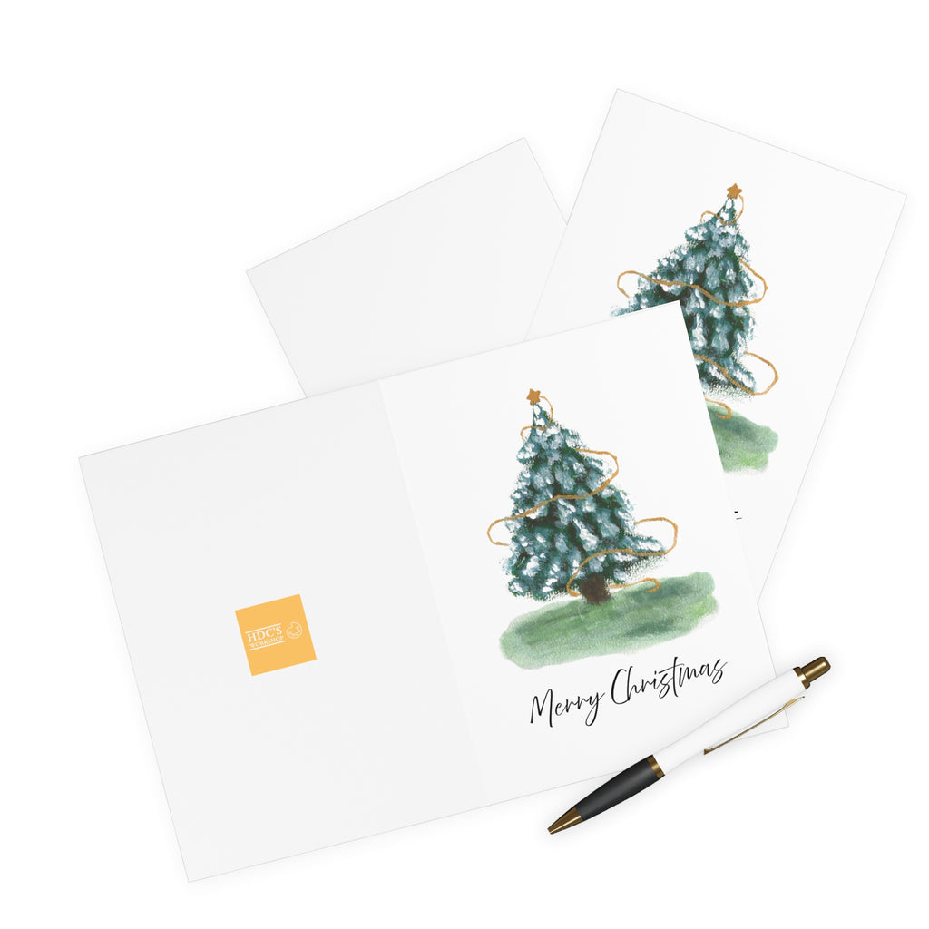 Pack of 5 Christmas Tree Greeting Cards