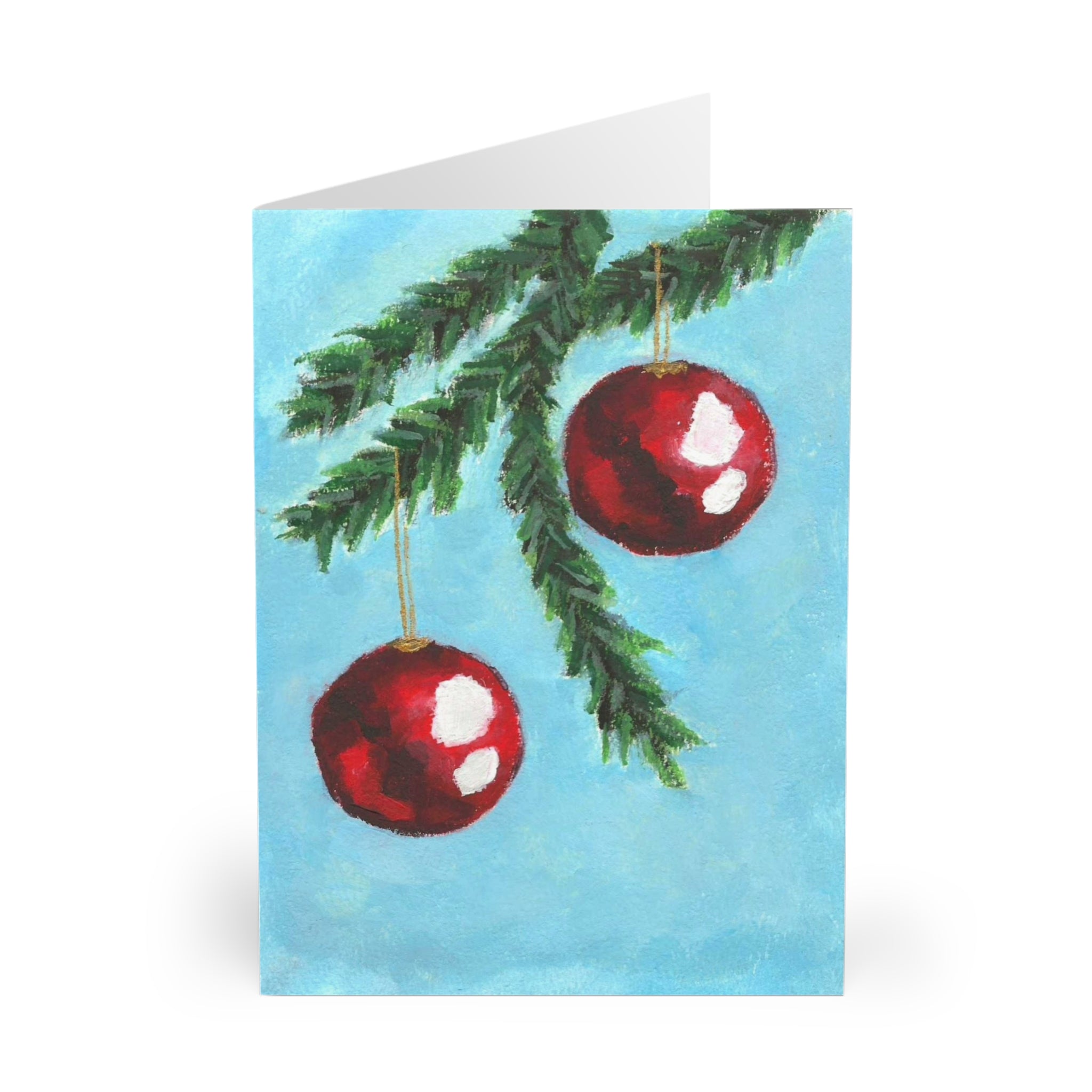 Pack of 5 Christmas Baubles Greeting Cards
